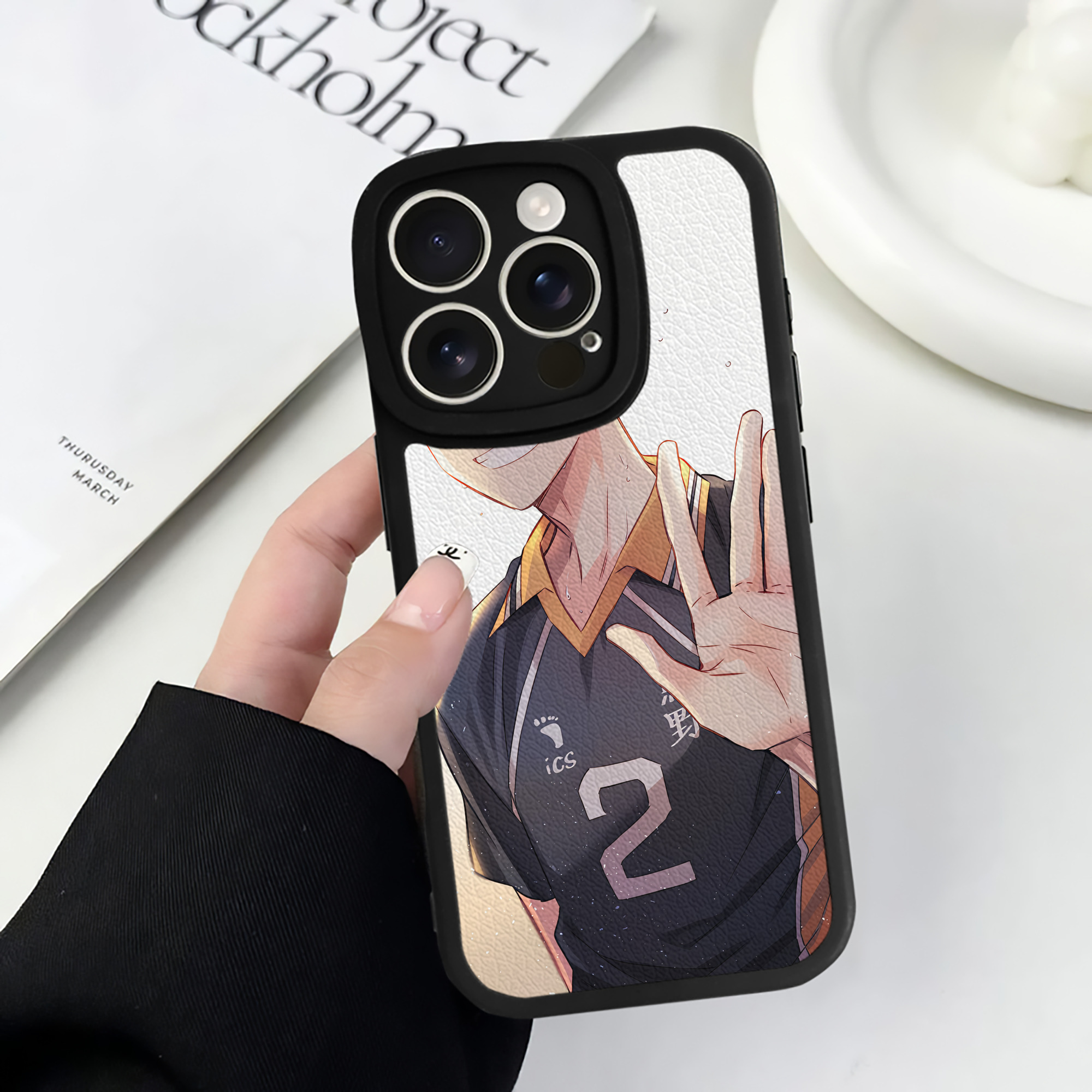 （画像用） ハイキュー!! Haikyu!! 【iPhone 16シリーズ対応】シリコンスマホケース（レザー調） 材質：シリコン